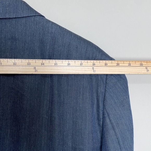 Valentino Blue Linen Three Button Single Breast Blazer 44L - Picture 7 of 7